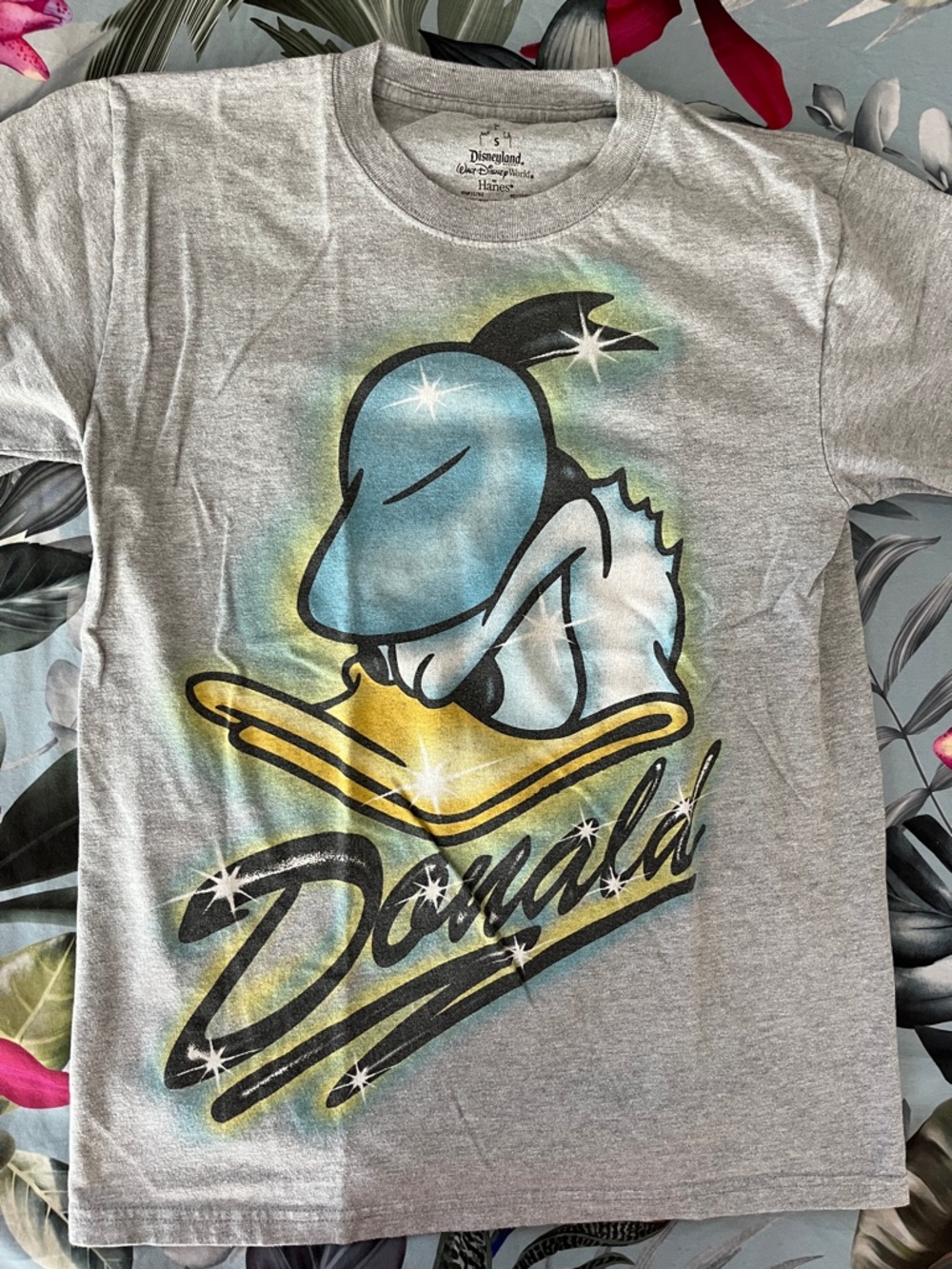 Donald Duck Graphic Tee - Gray with Blue & Yellow Print